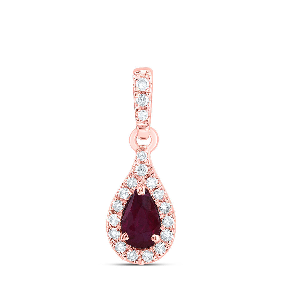 1/12CTW-DIA CN 5X3MM PS-RU NAT GEM PEAR PENDANT Daisy Joyeria