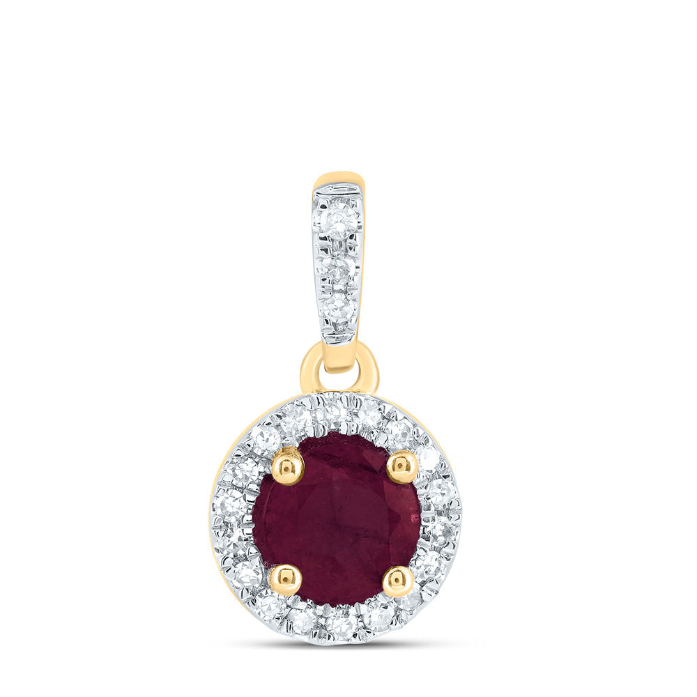 1/10CTW-DIA CN 5MM RD-RU NAT GEM ROUND PENDANT Daisy Joyeria
