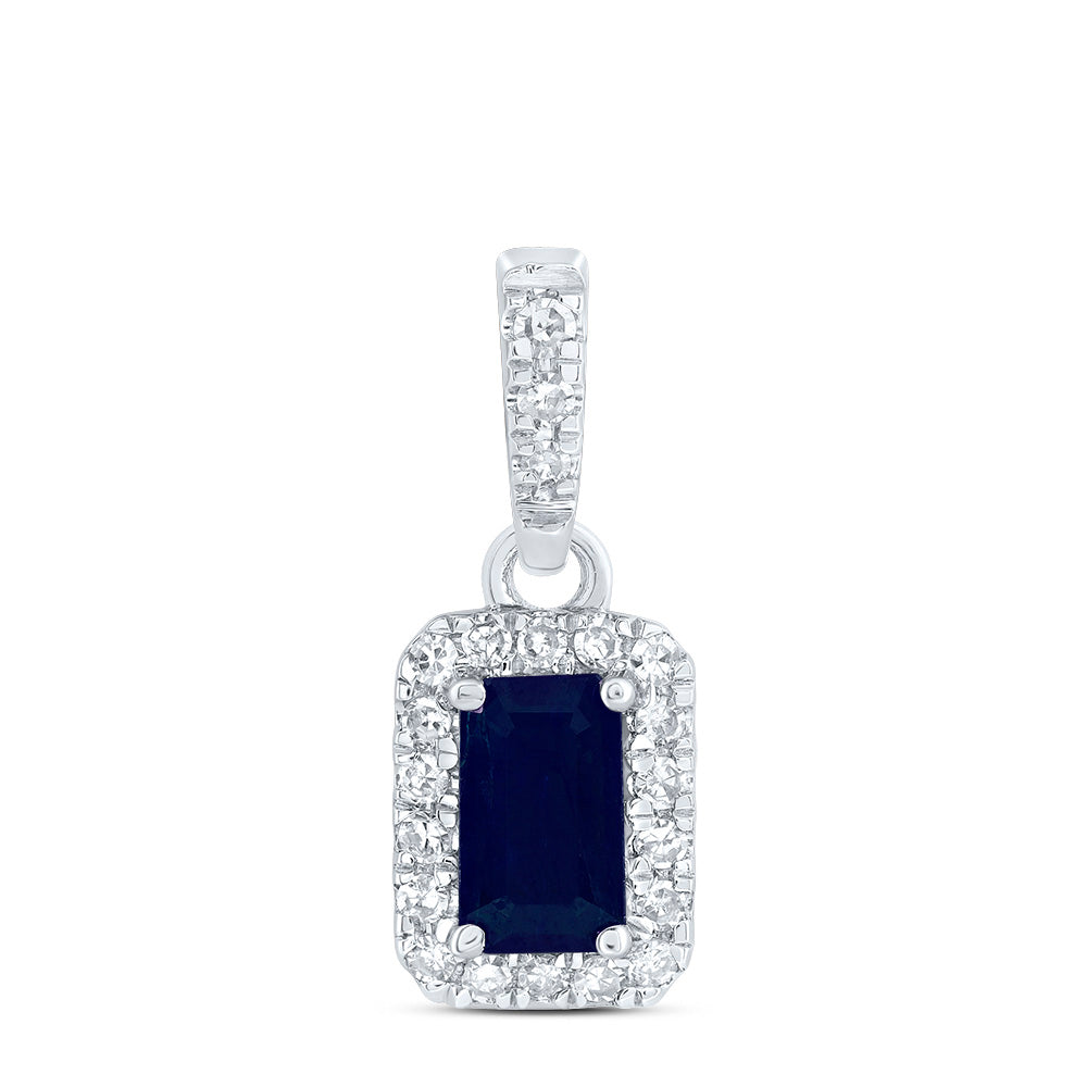 1/10CTW-DIA CN 5X3MM EM-BS NAT GEM EMERALD PENDANT Daisy Joyeria