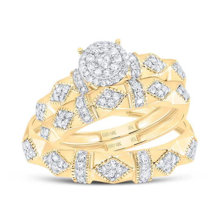 3/8CTW-DIA NK ROUND TRIO SET 7 Daisy Joyeria