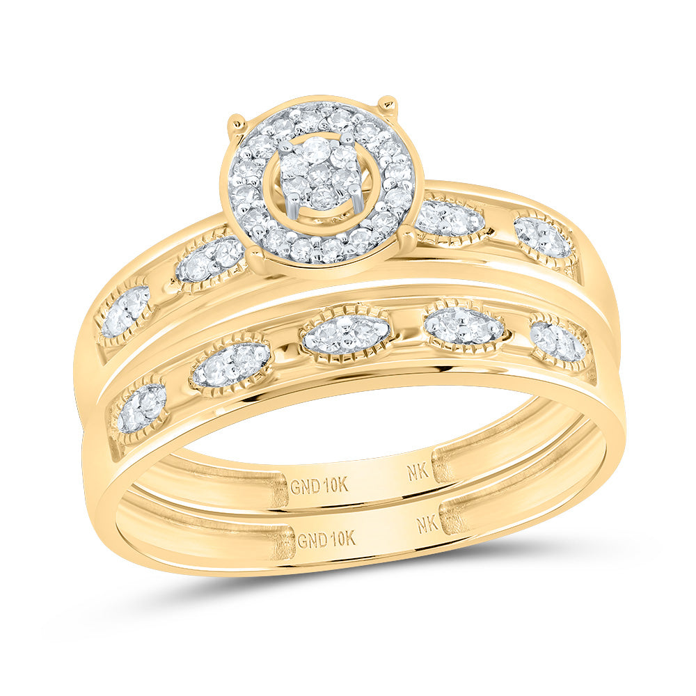 1/4CTW-DIA NK ROUND TRIO SET 7 Daisy Joyeria