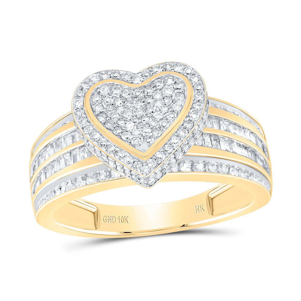 5/8CTW- NAT DIA NK FASHION HEART RING 7 Daisy Joyeria