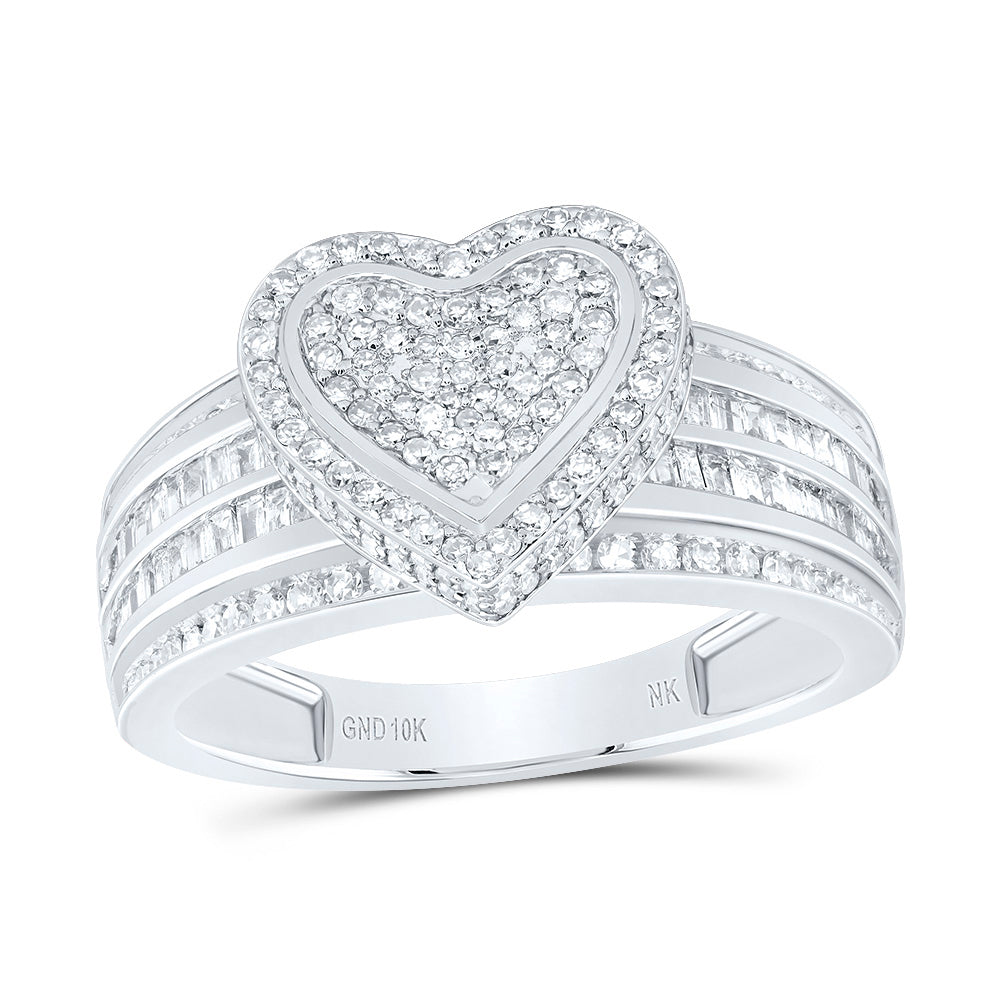5/8CTW-NAT DIA NK FASHION HEART RING 7 Daisy Joyeria