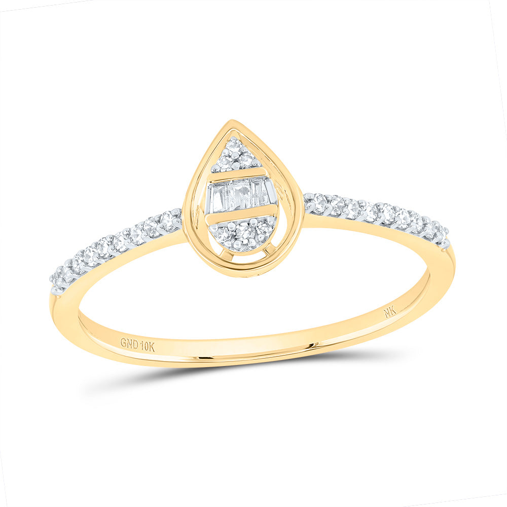 1/8CTW-DIA NK GIFT PEAR RING 7 Daisy Joyeria