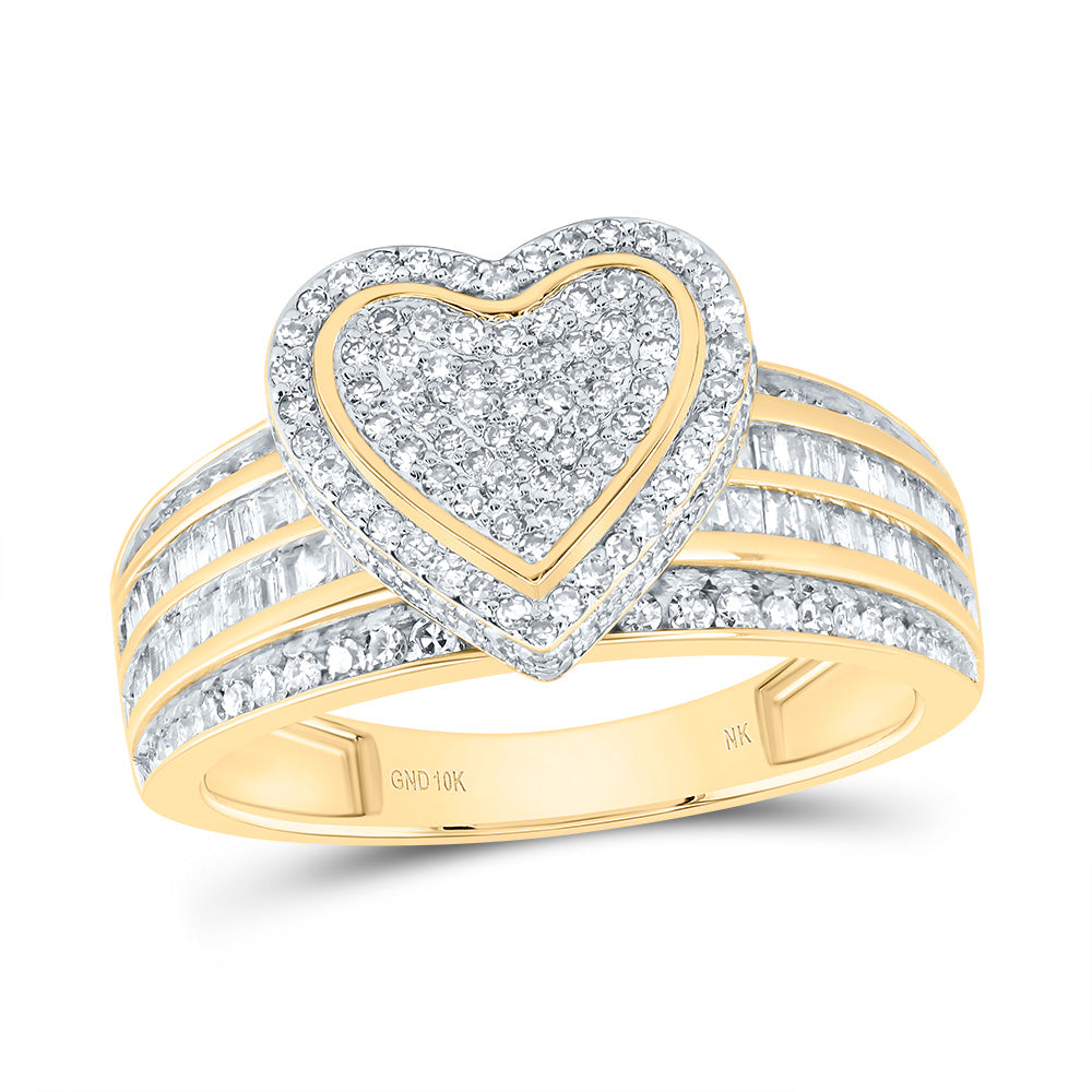 7/8CTW-NAT DIA NK FASHION HEART RING 7 Daisy Joyeria