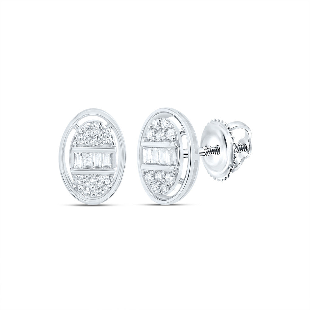 1/5CTW-DIA NK GIFT OVAL STUD  EARRING Daisy Joyeria