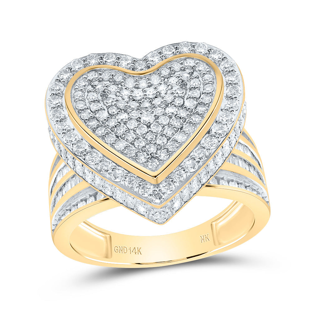 1 7/8CTW-NAT DIA NK FASHION HEART RING 7 Daisy Joyeria