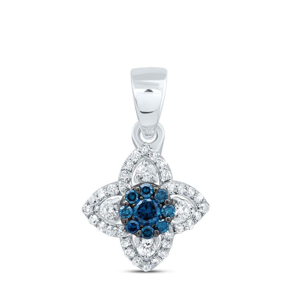 1/4CTW-DIA P1 GIFT BLUE DIAMOND FLOWER PENDANT Daisy Joyeria