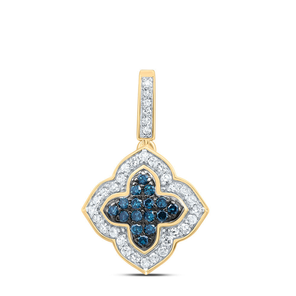 1/4CTW-DIA P1 GIFT BLUE DIAMOND CLOVER PENDANT Daisy Joyeria