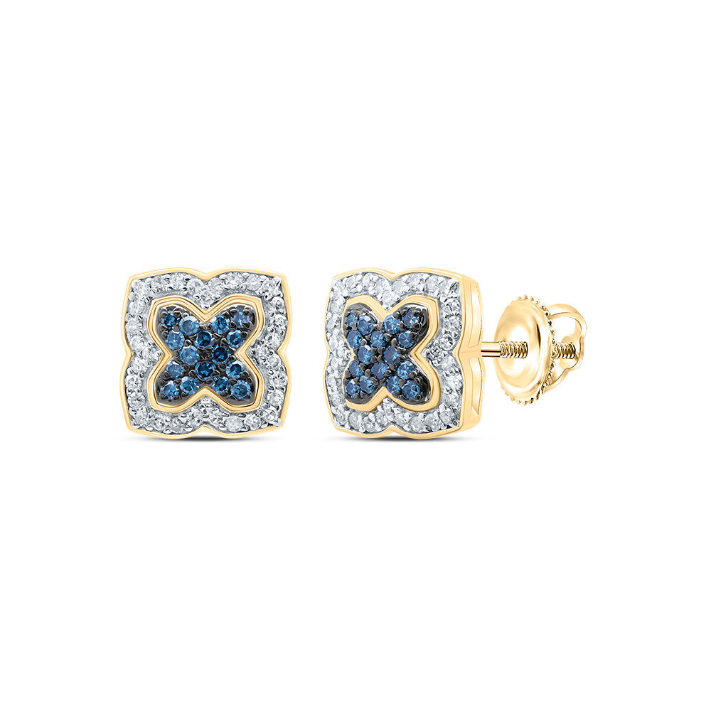 1/3CTW-DIA P1 GIFT BLUE DIAMOND CLOVER STUD EARRING Daisy Joyeria