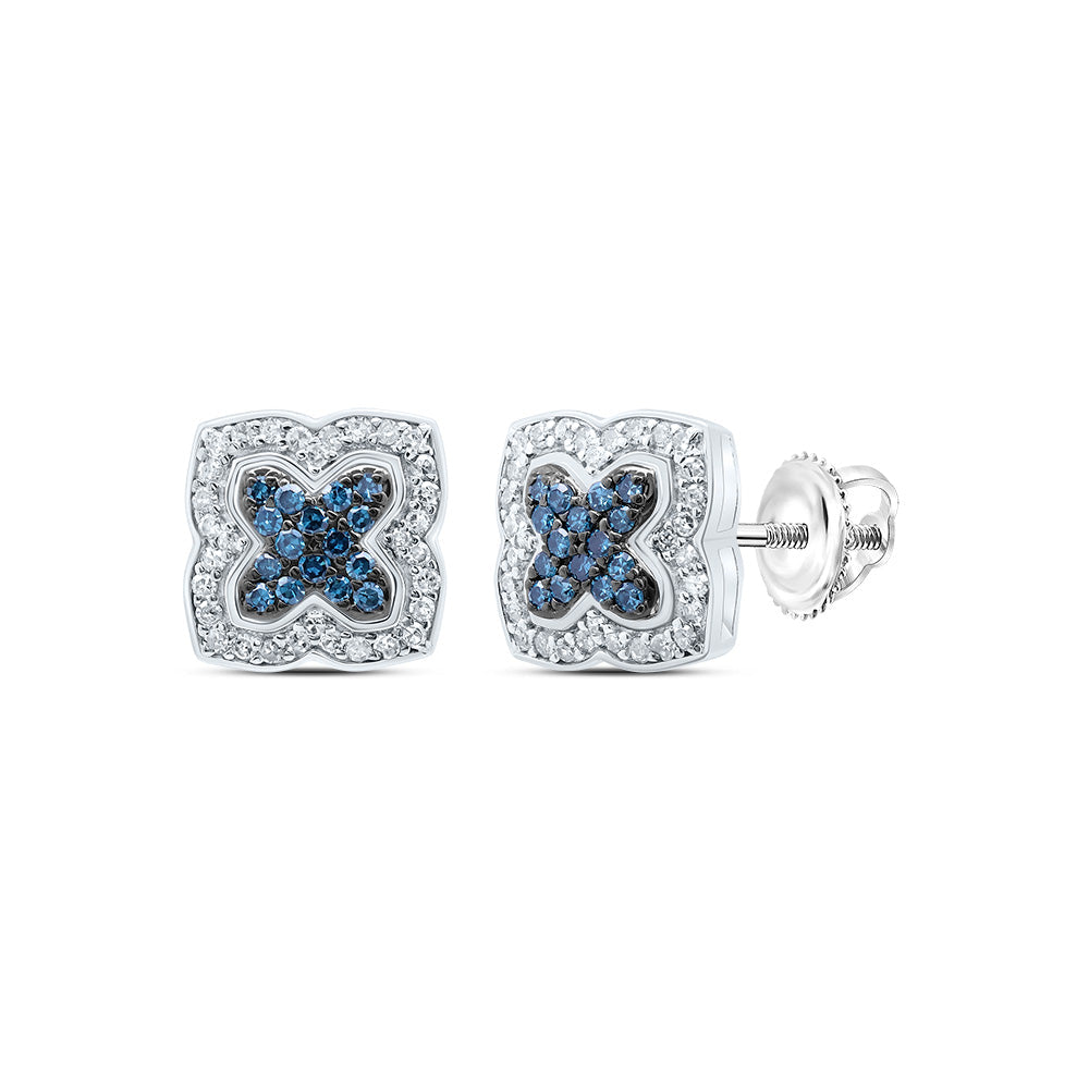 1/3CTW-DIA P1 GIFT BLUE DIAMOND CLOVER STUD EARRING Daisy Joyeria