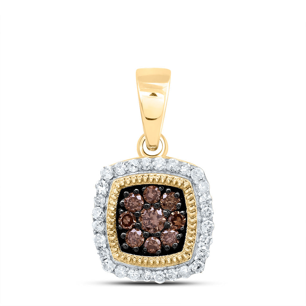 1/4CTW-DIA P1 GIFT COGNAC NATURAL CUSHION PENDANT Daisy Joyeria