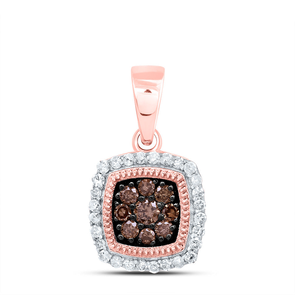 1/4CTW-DIA P1 GIFT COGNAC NATURAL CUSHION PENDANT Daisy Joyeria