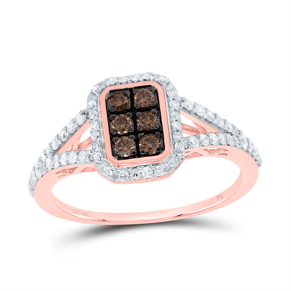 1/2CTW-DIA P1 GIFT COGNAC NATURAL EMERALD RING 7 Daisy Joyeria