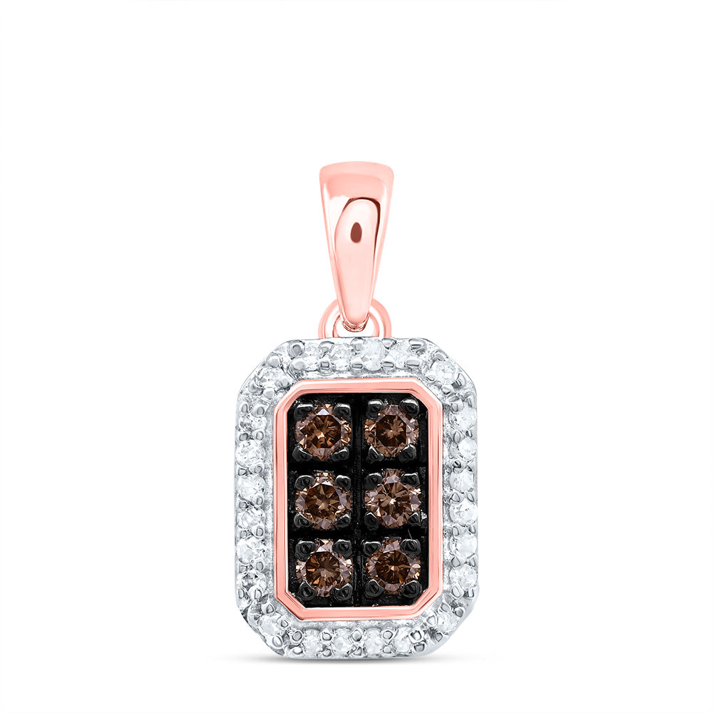 1/4CTW-DIA P1 GIFT COGNAC NATURAL EMERALD PENDANT Daisy Joyeria