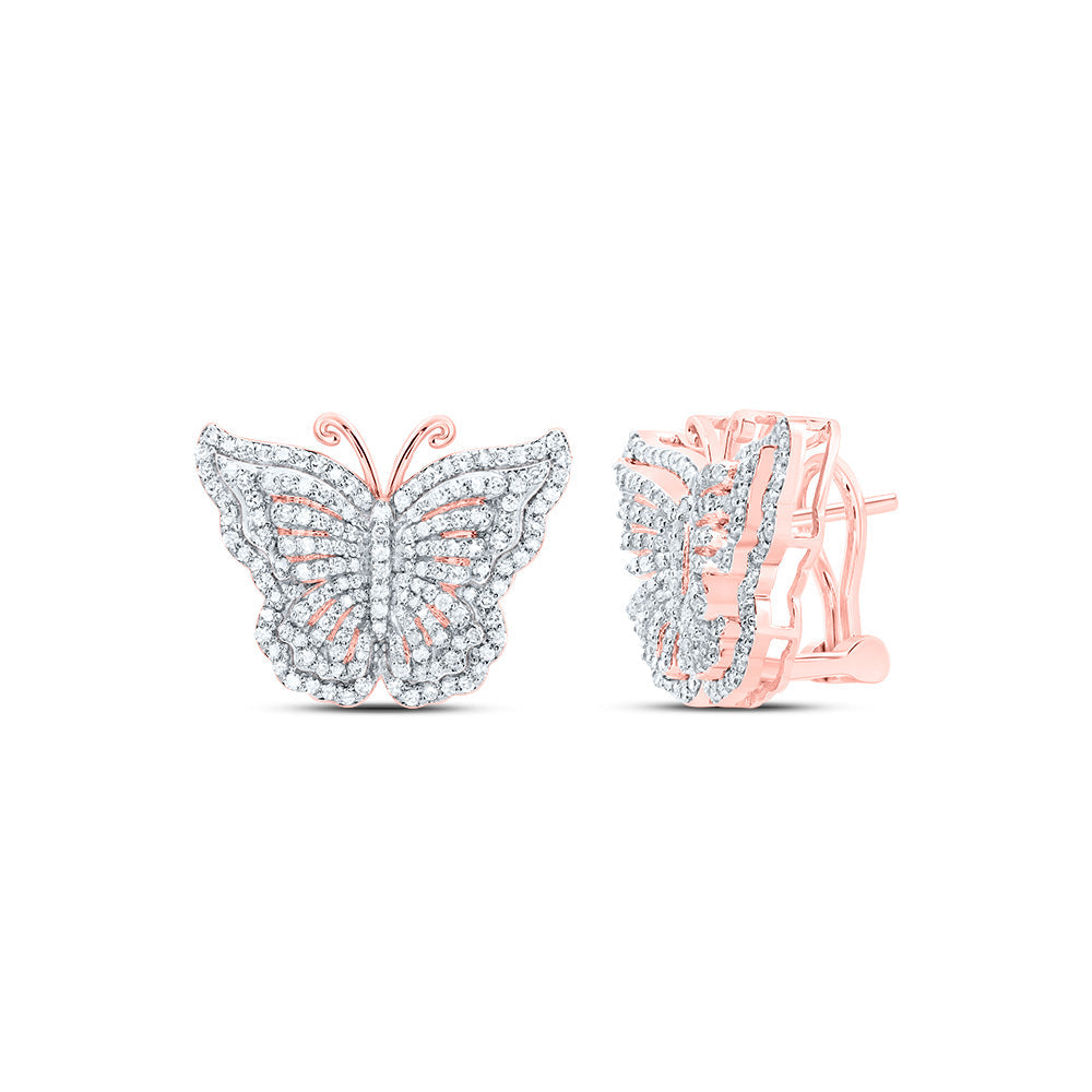 1 CTW-NAT DIA NK FASHION BUTTERFLY EARRING Daisy Joyeria
