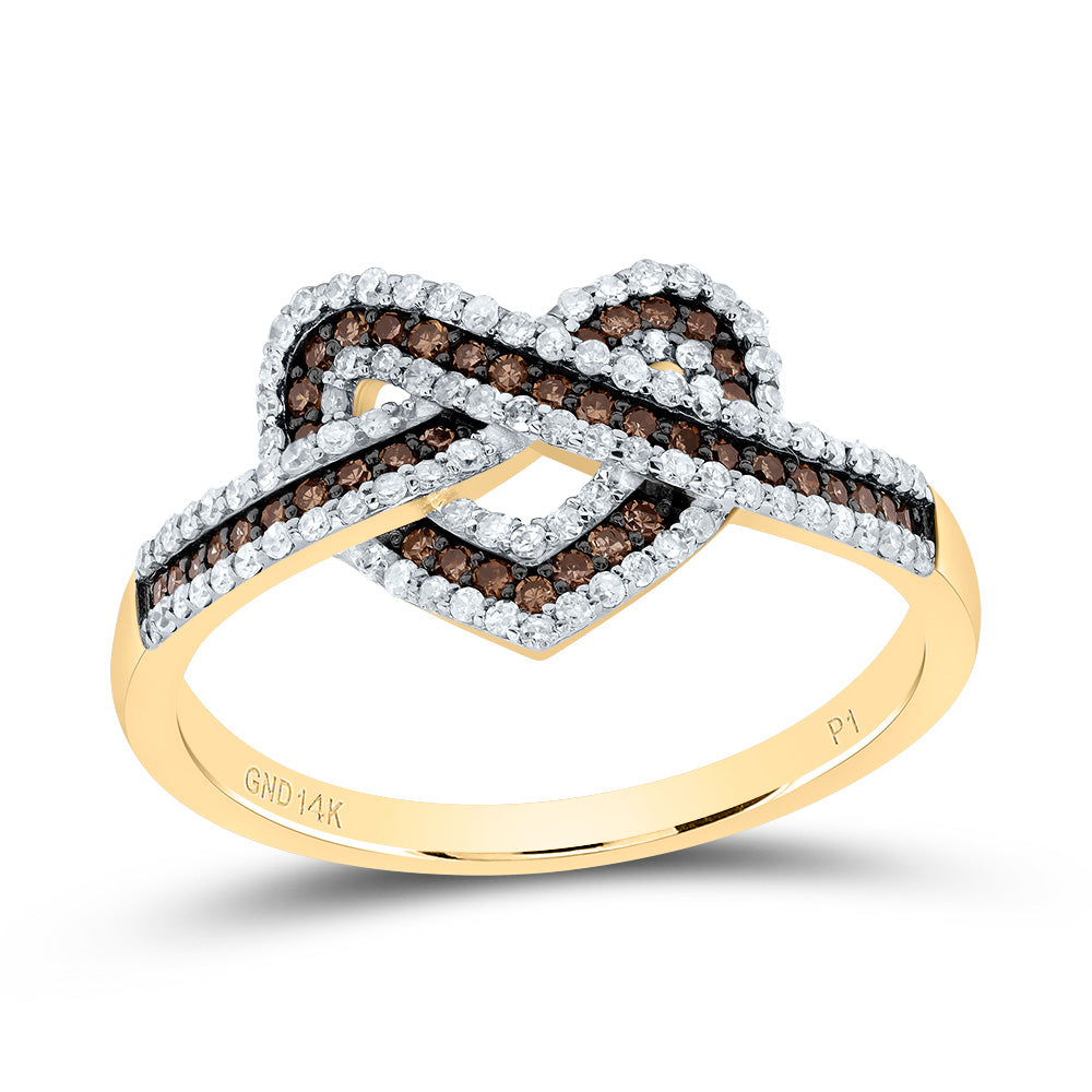 1/2CTW-NAT DIA P1 GIFT COGNAC NATURAL HEART RING 7 Daisy Joyeria