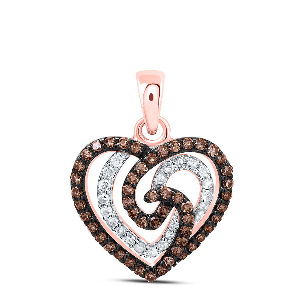3/8CTW-NAT DIA P1 GIFT COGNAC NATURAL HEART PENDANT Daisy Joyeria