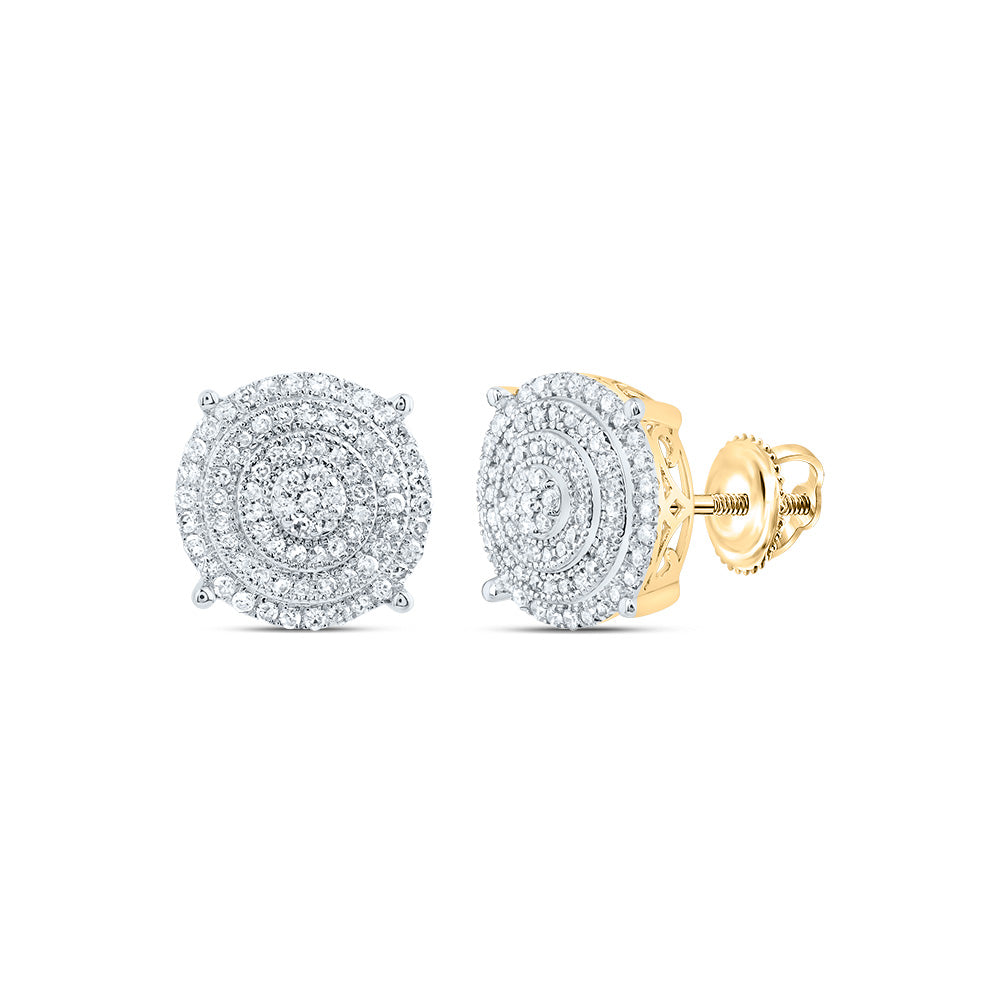 1/2CTW-NAT DIA P1 ROUND MENS STUD EARRING Daisy Joyeria