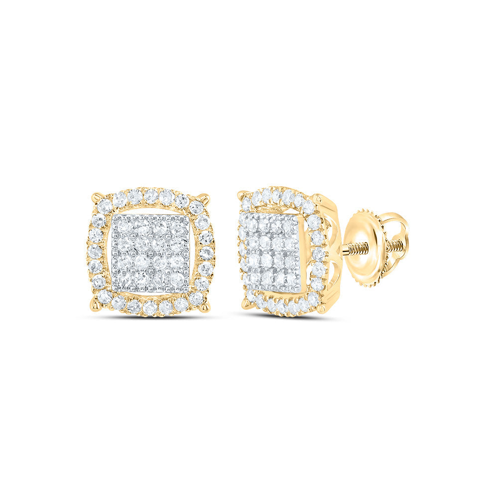 3/8CTW-DIA P1 CUSHION MENS STUD EARRING Daisy Joyeria