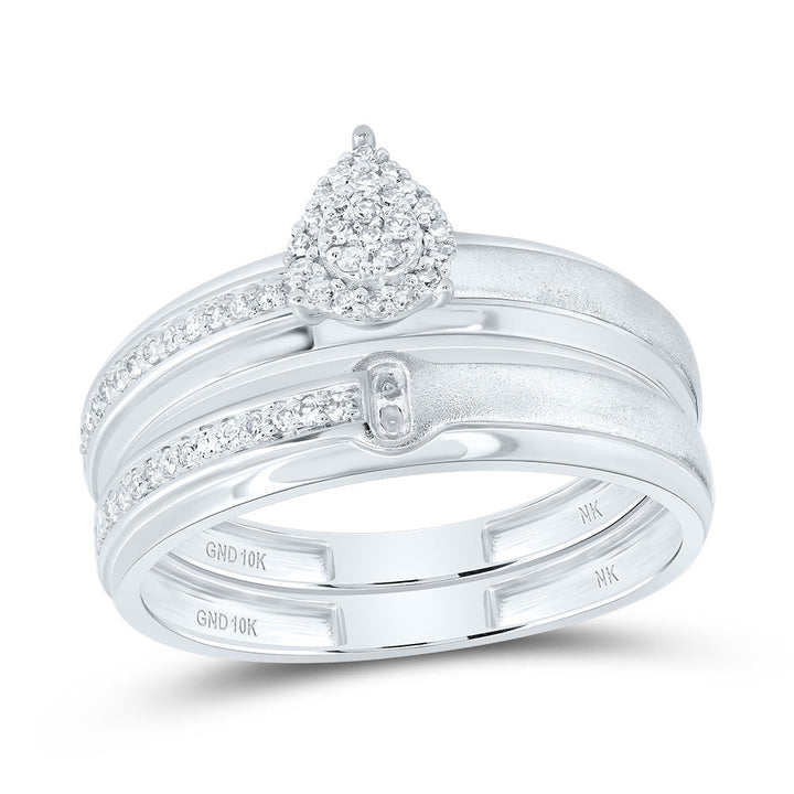 1/4CTW-DIA NK PEAR TRIO SET 7 Daisy Joyeria
