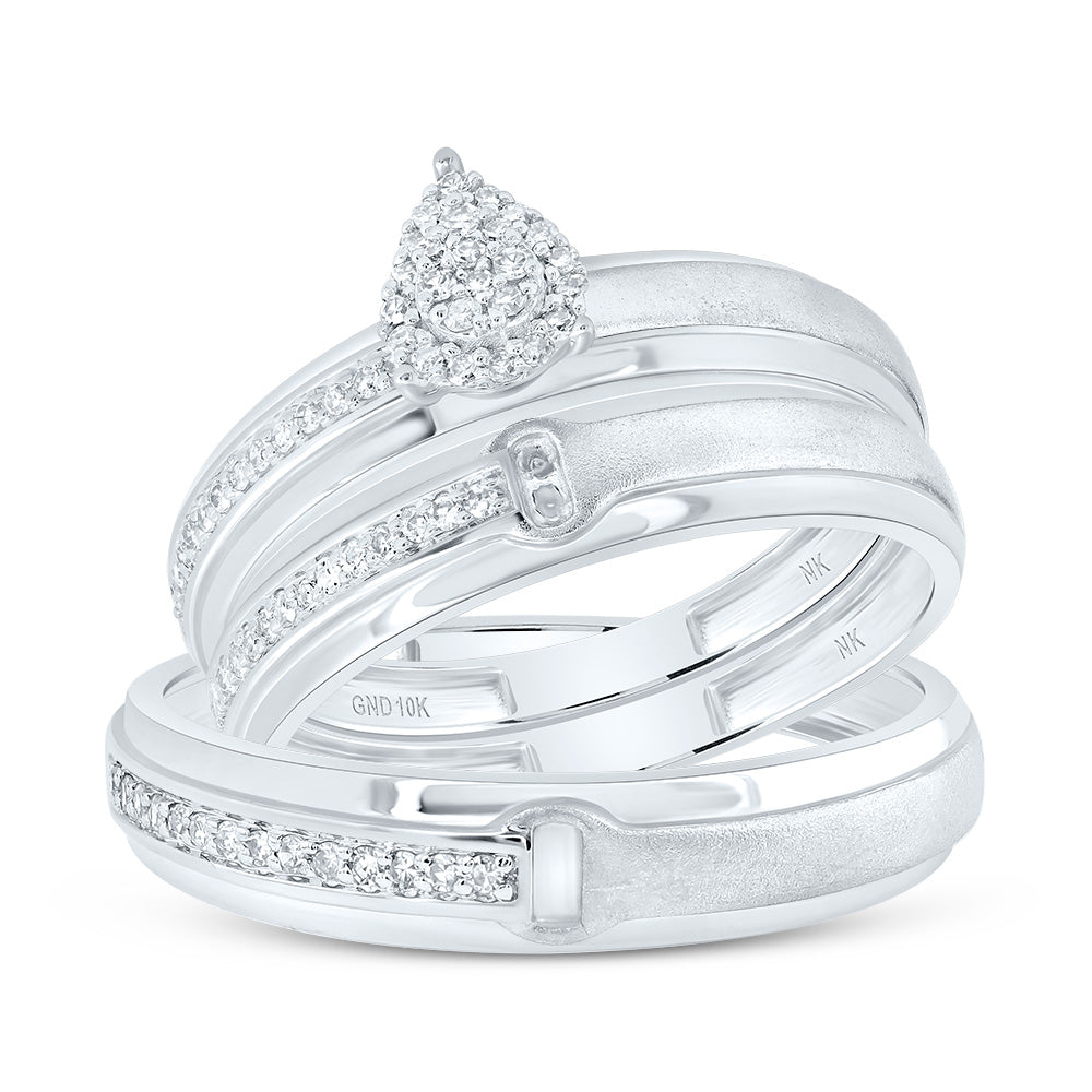 1/4CTW-DIA NK PEAR TRIO SET 7 Daisy Joyeria
