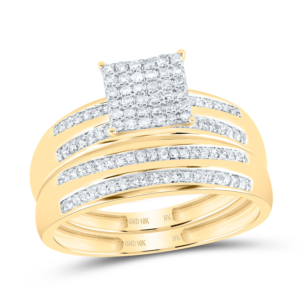 1/2CTW-NAT DIA NK SQUARE TRIO SET 7 Daisy Joyeria