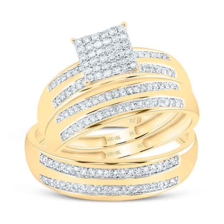 1/2CTW-NAT DIA NK SQUARE TRIO SET 7 Daisy Joyeria