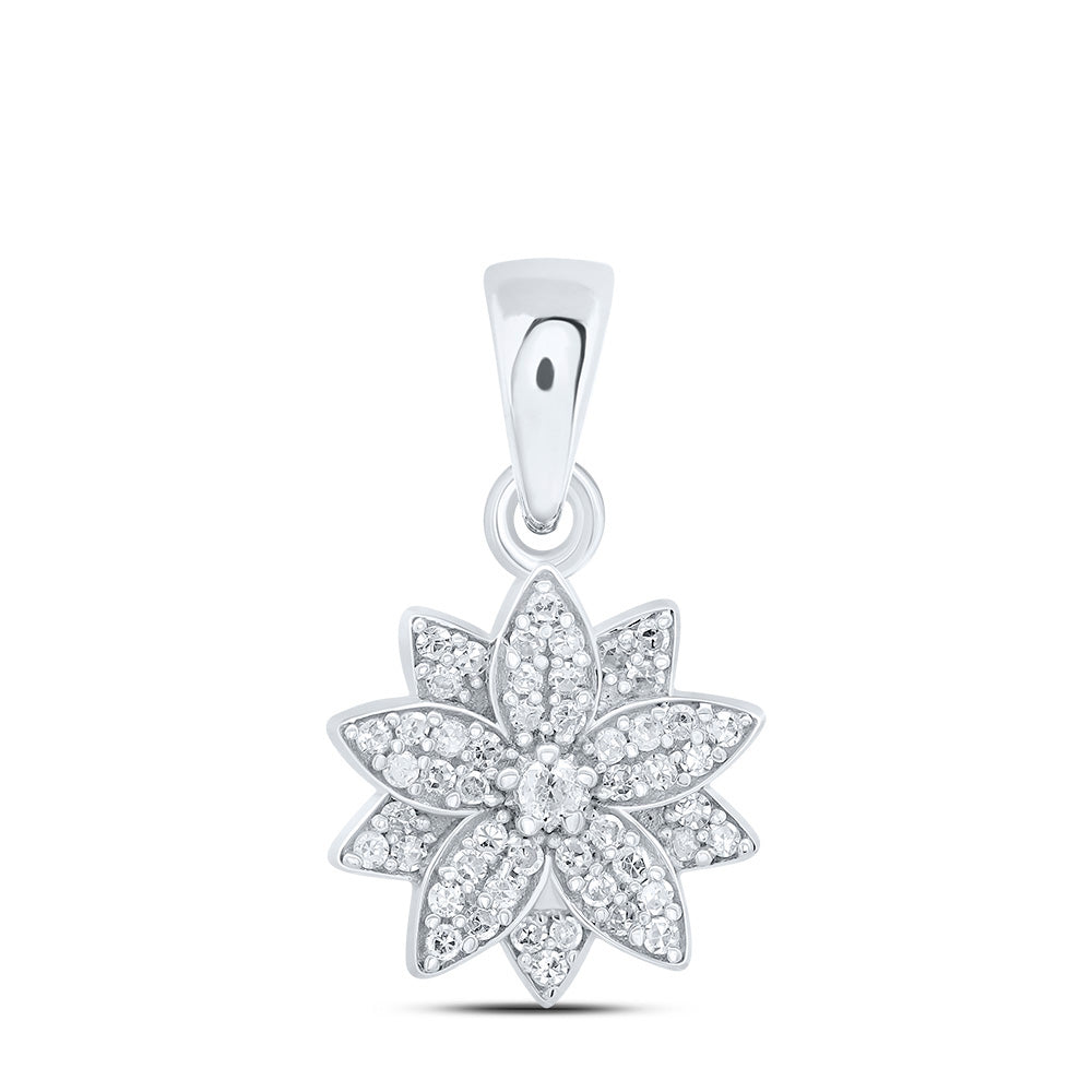 1/8CTW-DIA P1 GIFT FLOWER PENDANT Daisy Joyeria