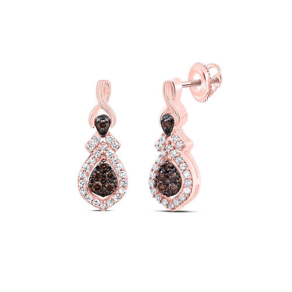 1/3CTW-DIA CN COGNAC NATURAL DANGLING EARRING Daisy Joyeria