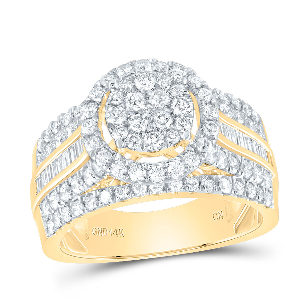 1 1/2CTW-DIA CN ROUND SINGLE HALO BRIDAL RING 7 Daisy Joyeria
