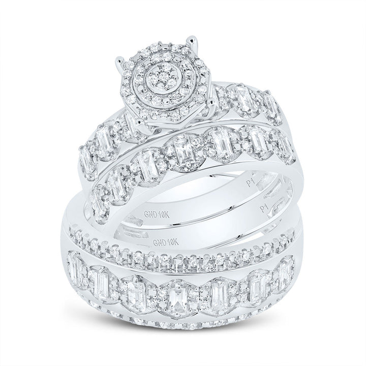 3/4CTW-DIA P1 ROUND TRIO RING 7 Daisy Joyeria