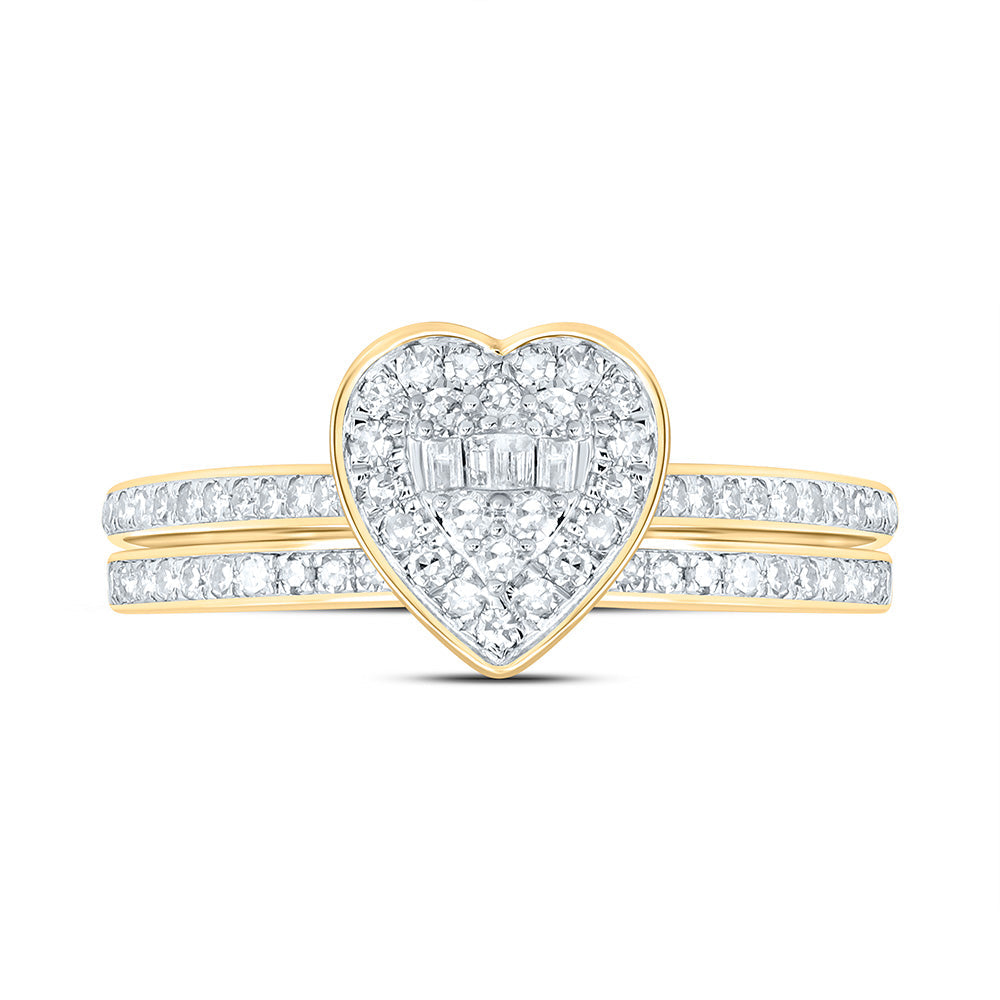 1/3CTW-NAT DIA NK FASHION HEART BRIDAL SET 7 Daisy Joyeria