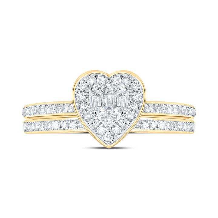 1/3CTW-NAT DIA NK FASHION HEART BRIDAL SET 7 Daisy Joyeria