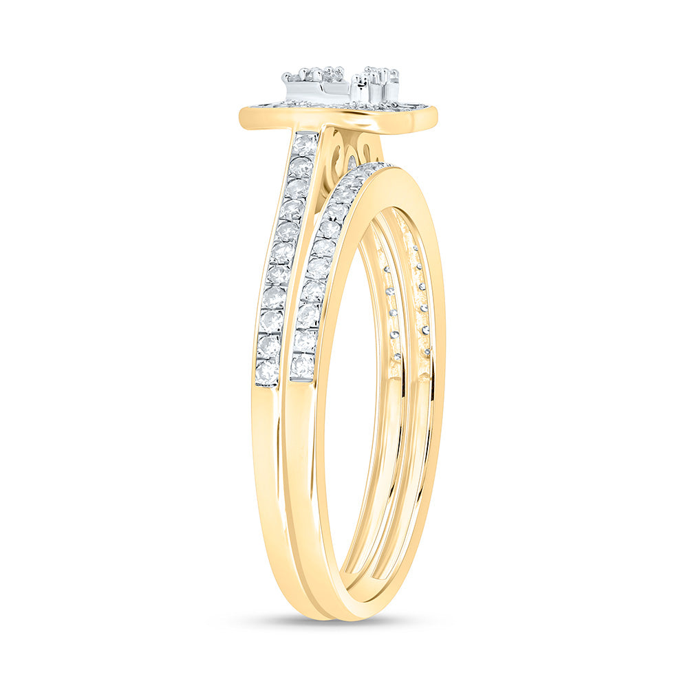 1/3CTW-NAT DIA NK FASHION HEART BRIDAL SET 7 Daisy Joyeria