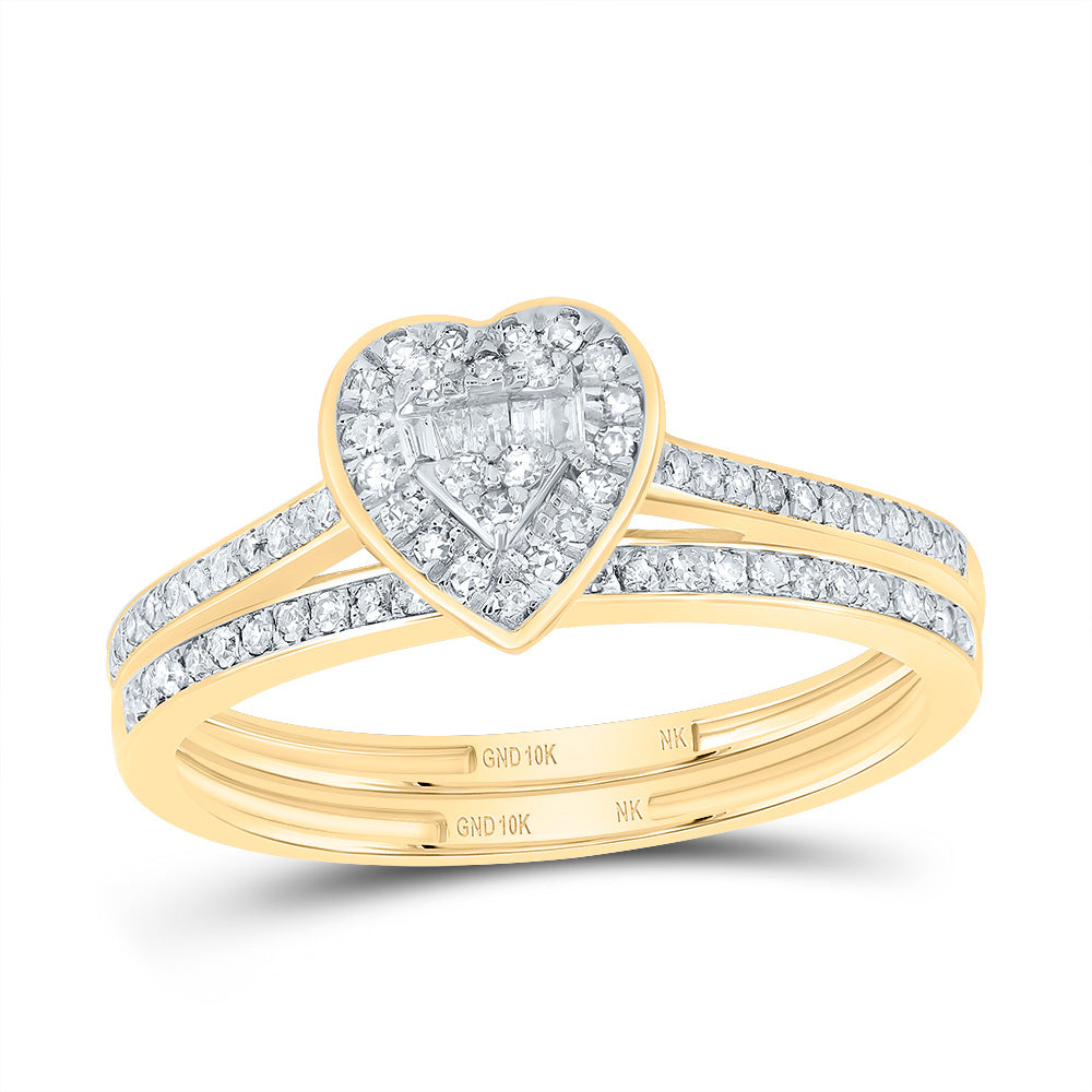 1/3CTW-NAT DIA NK FASHION HEART BRIDAL SET 7 Daisy Joyeria