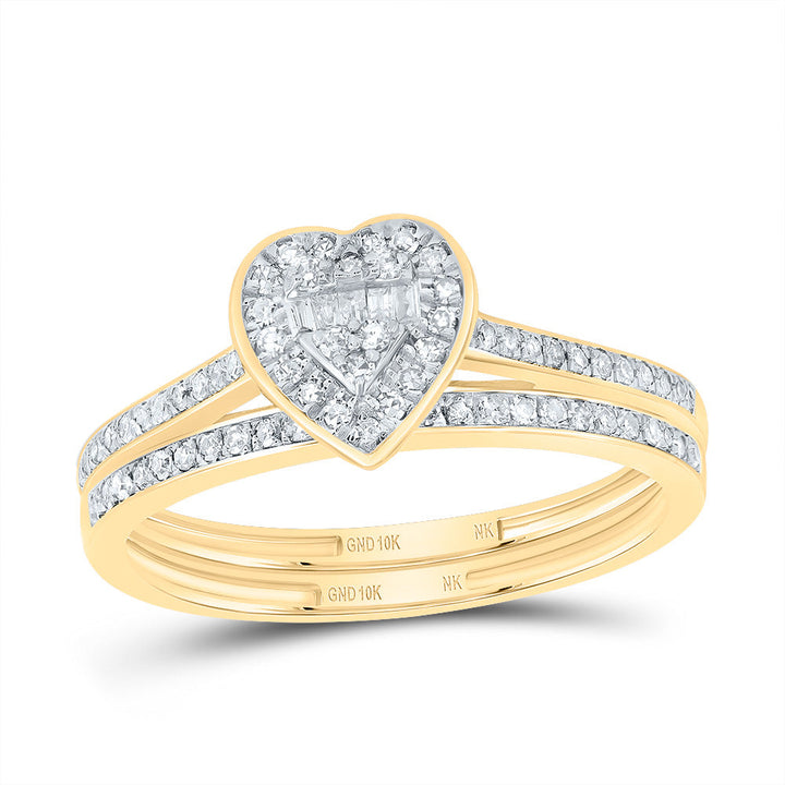 1/3CTW-NAT DIA NK FASHION HEART BRIDAL SET 7 Daisy Joyeria