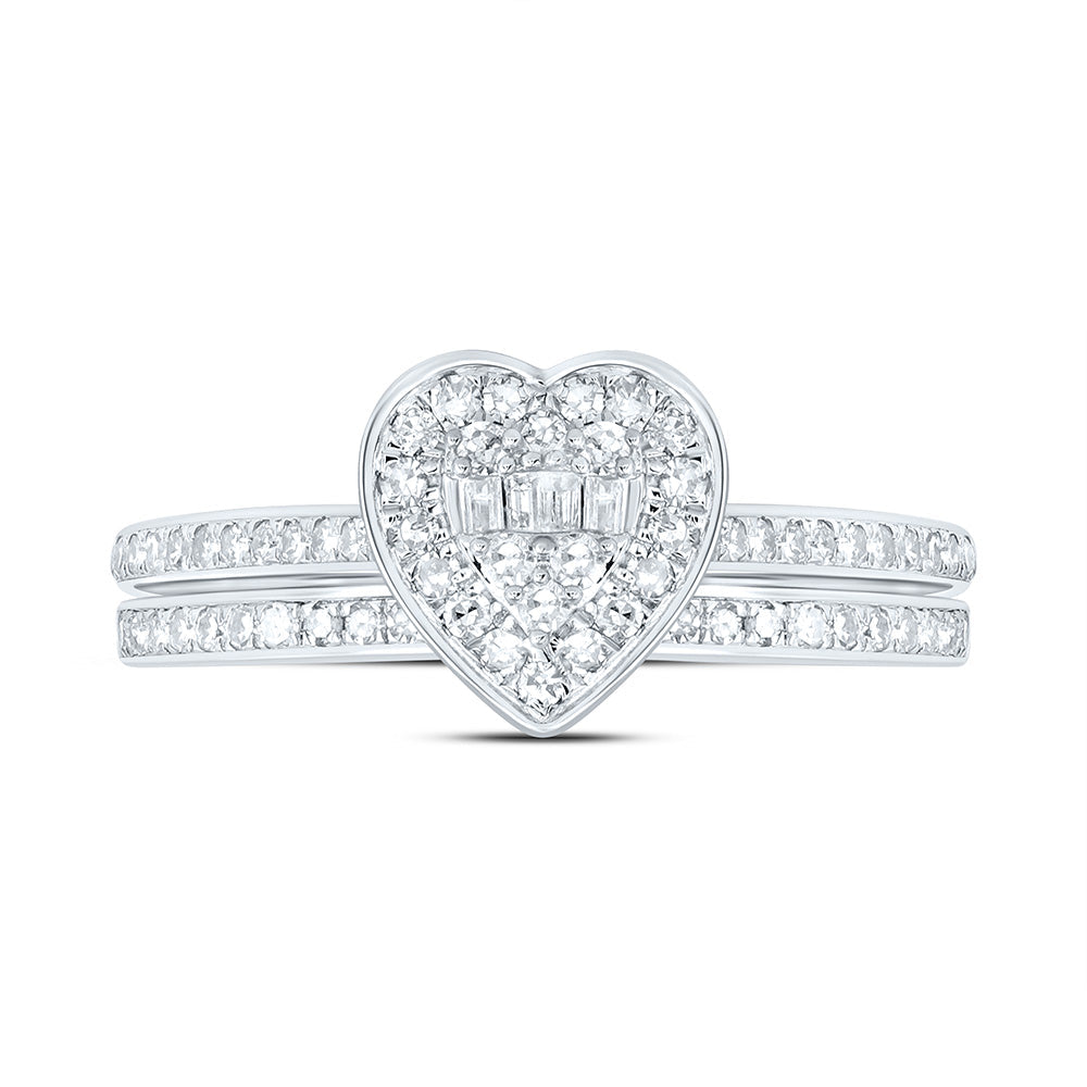 1/3CTW-NAT DIA NK FASHION HEART BRIDAL SET 7 Daisy Joyeria