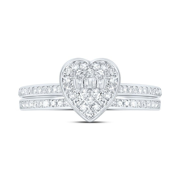 1/3CTW-NAT DIA NK FASHION HEART BRIDAL SET 7 Daisy Joyeria