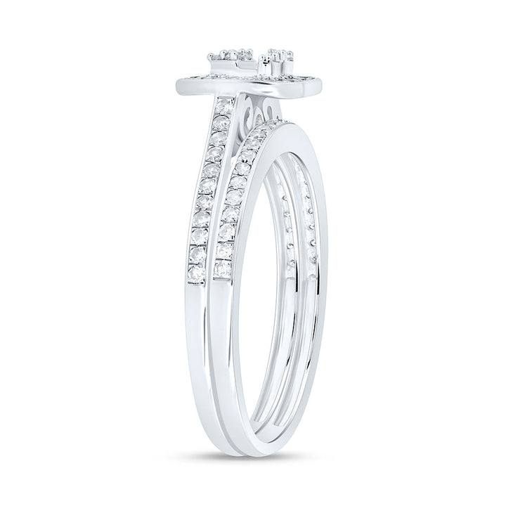1/3CTW-NAT DIA NK FASHION HEART BRIDAL SET 7 Daisy Joyeria