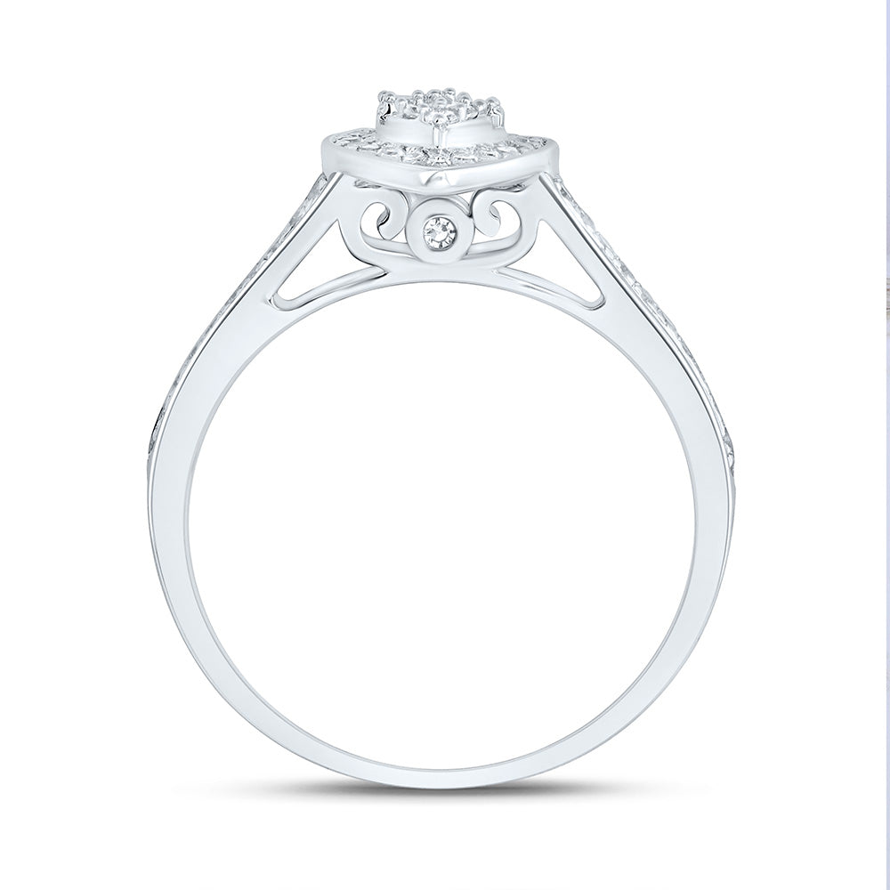 1/3CTW-NAT DIA NK FASHION HEART BRIDAL SET 7 Daisy Joyeria