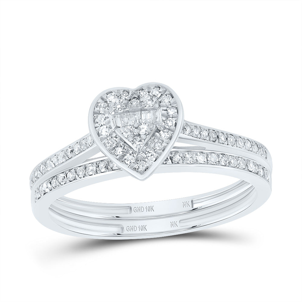 1/3CTW-NAT DIA NK FASHION HEART BRIDAL SET 7 Daisy Joyeria