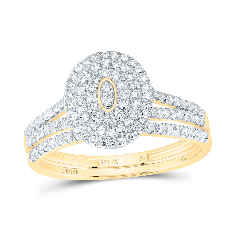 1/2CTW-DIA NK OVAL DOUBLE HALO BRIDAL SET 7 Daisy Joyeria