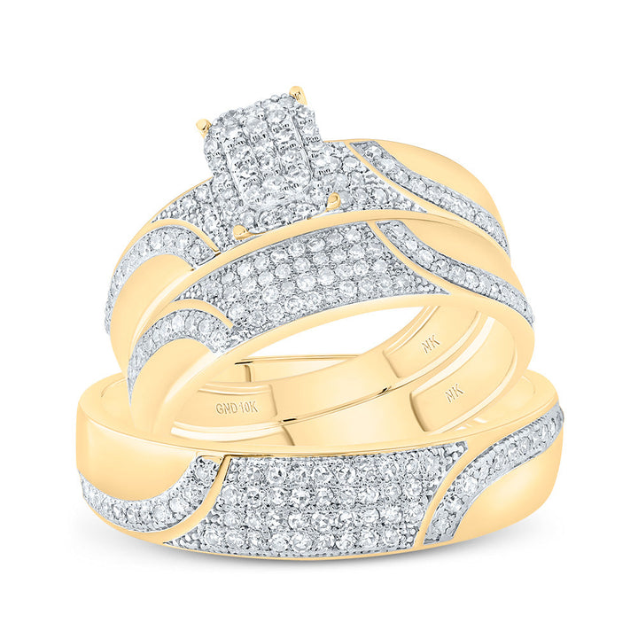 5/8CTW-DIA NK EMERALD TRIO SET 7 Daisy Joyeria