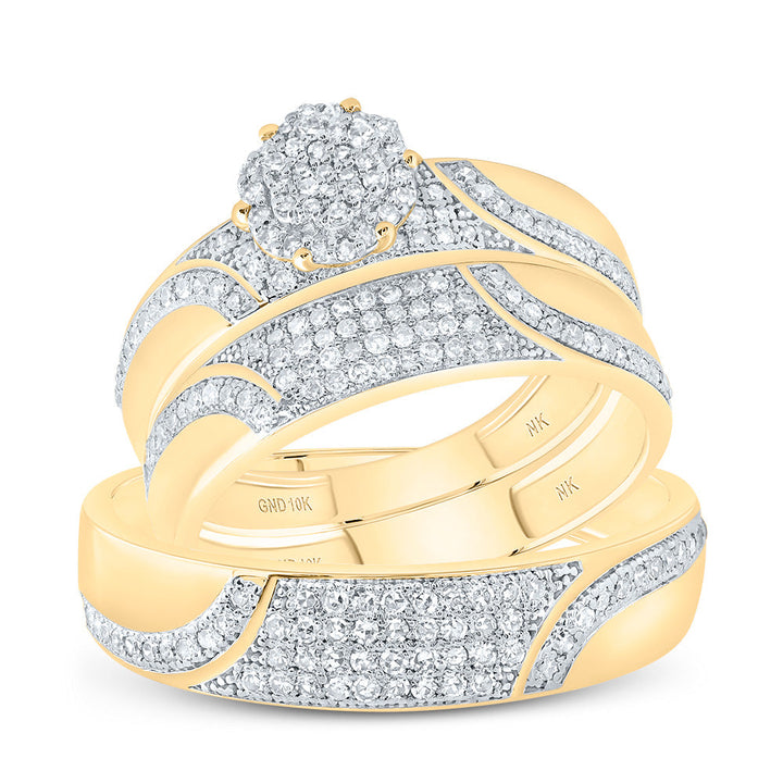 1/2CTW-DIA NK FLOWER TRIO SET 7 Daisy Joyeria