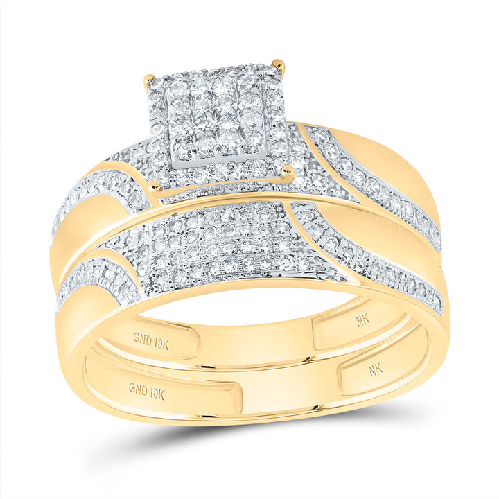 3/4CTW-DIA NK SQUARE TRIO SET 7 Daisy Joyeria