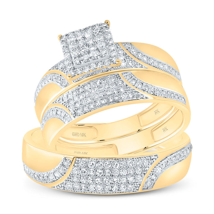 3/4CTW-DIA NK SQUARE TRIO SET 7 Daisy Joyeria