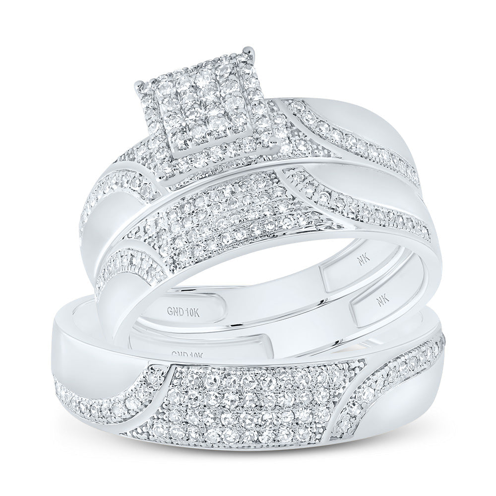 3/4CTW-DIA NK SQUARE TRIO SET 7 Daisy Joyeria