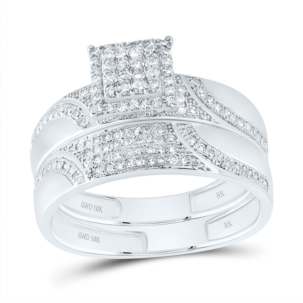 3/4CTW-DIA NK SQUARE TRIO SET 7 Daisy Joyeria