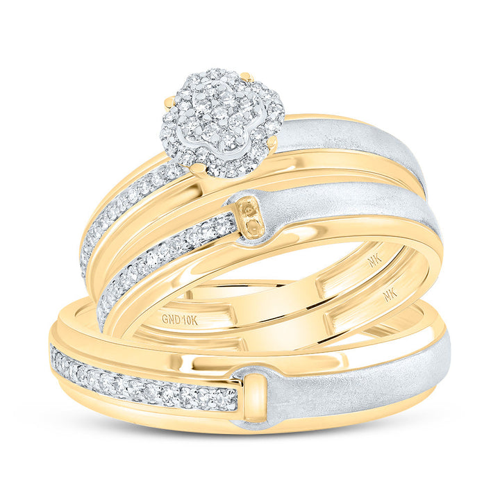 1/3CTW-DIA NK CLOVER TRIO SET 7 Daisy Joyeria